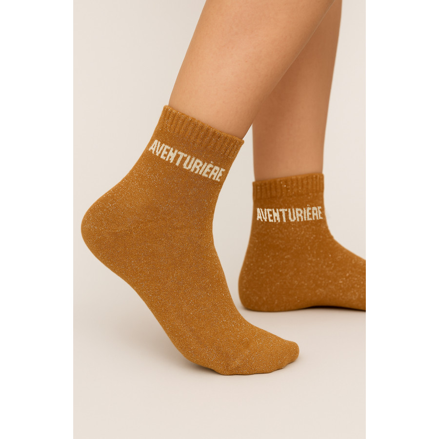 Chaussettes De Noël Longues Motifs Humoristiques - Coton, Avec Message Et Paillettes - Antidérapantes Pour Femme, Homme, Ado